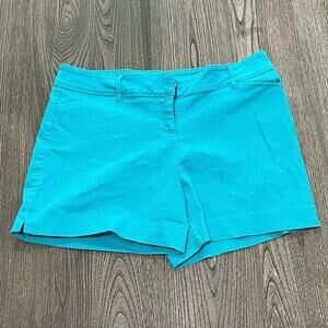 The Limited Womens Bermuda Shorts Mid Rise Flat Front Stretch Pockets Blue Sz 12